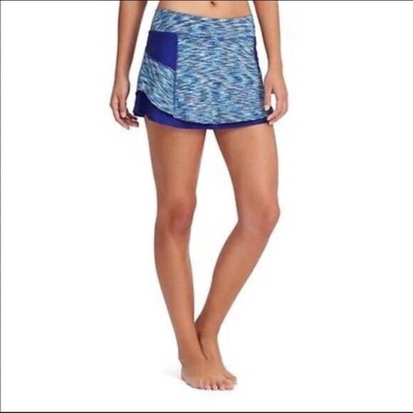 Athleta Space-dye Blue Bustle Tennis Skirt - Picture 1 of 9